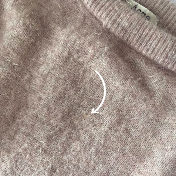 ACNE STUDIOS Dramatic Mohair Wool Blend Sweater in Powder Pink Size S - Picture 14 of 16